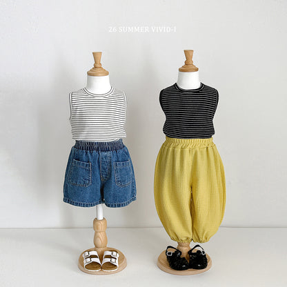 【PREORDER受付終了、ご希望はお問い合わせください。】84.[Set] Stripe Rib Sleeveless Top