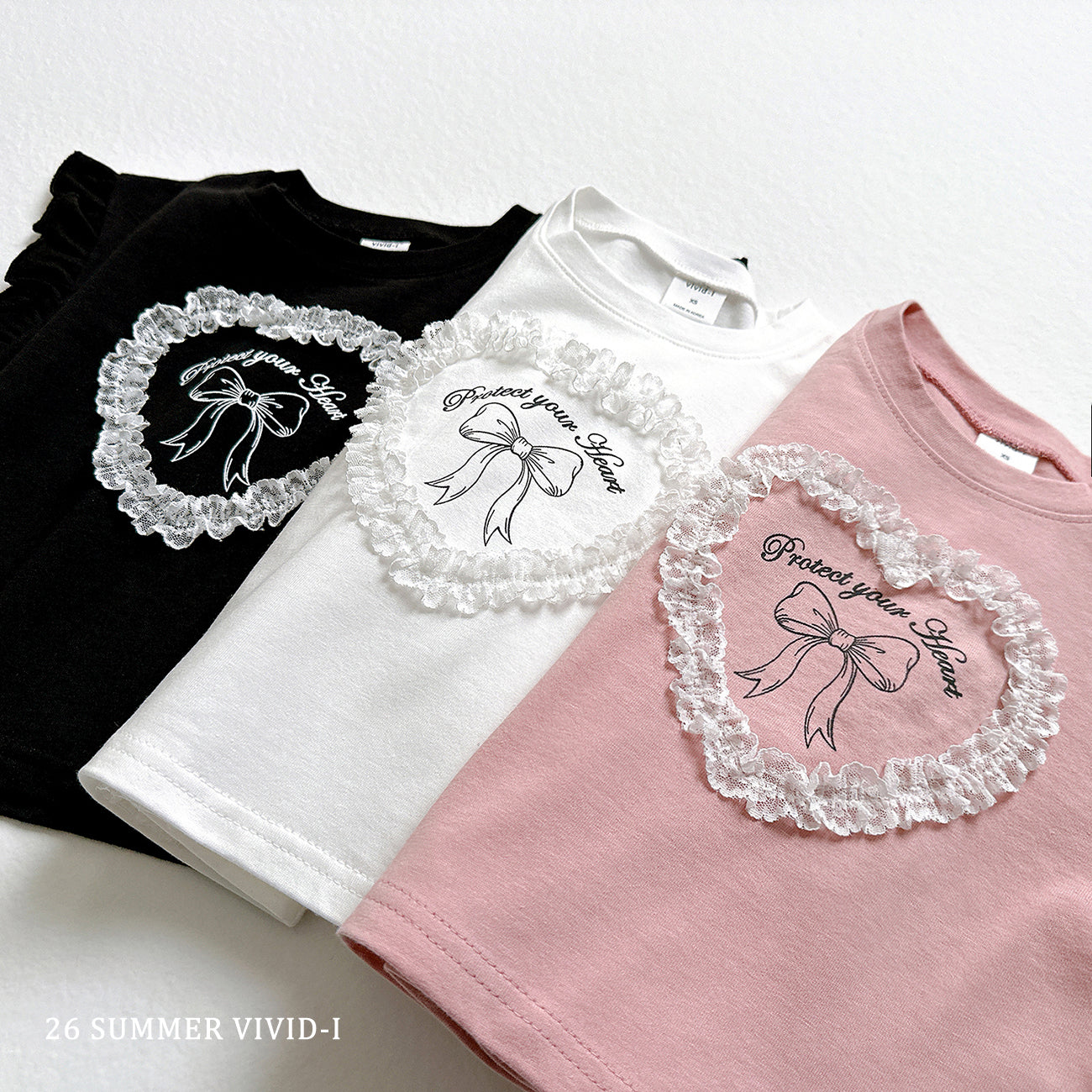 【PREORDER受付終了、ご希望はお問い合わせください。】80.Lace Heart Frill Tee