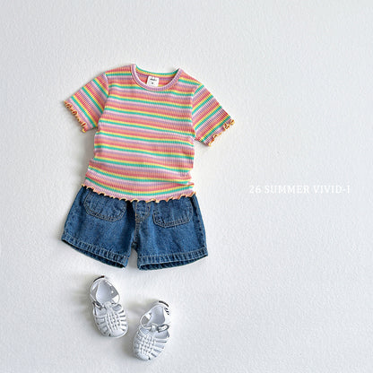 【PREORDER受付終了、ご希望はお問い合わせください。】72.Rainbow Rib Flare Tee