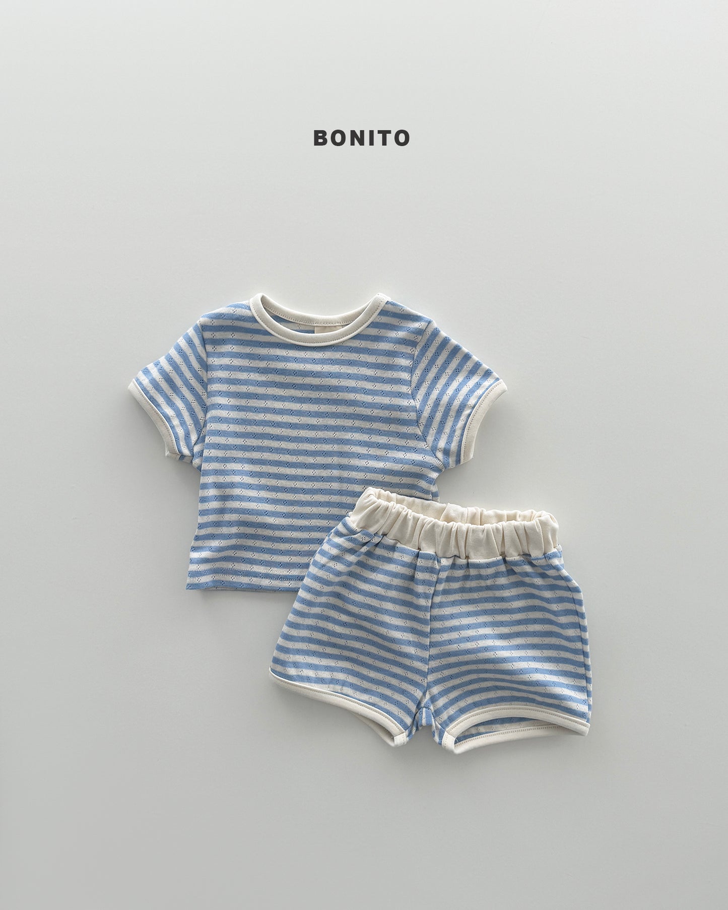 【期間限定 PRE-ODER】8.Bébé Eyelet Song Song Stripe Set