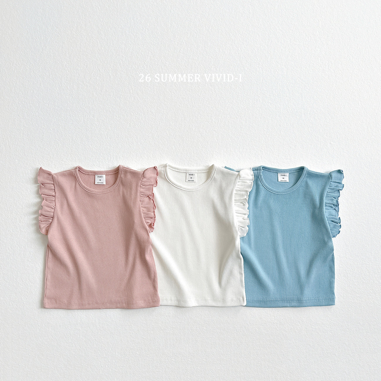 【PREORDER受付終了、ご希望はお問い合わせください。】77.Rib Frill Sleeveless Top
