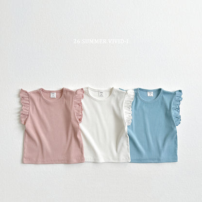【PREORDER受付終了、ご希望はお問い合わせください。】77.Rib Frill Sleeveless Top