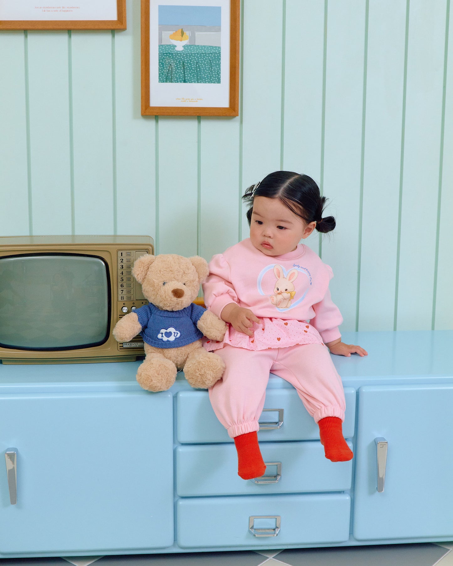 【PRE-ODER〆8.9(sun)】03.Cute Rabbit Top & Bottom Set | oottbebe