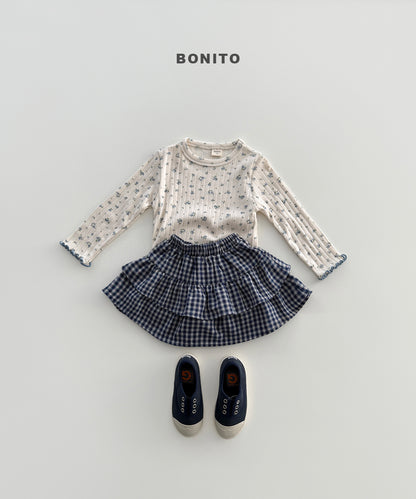 62.Check Tiered Skirt