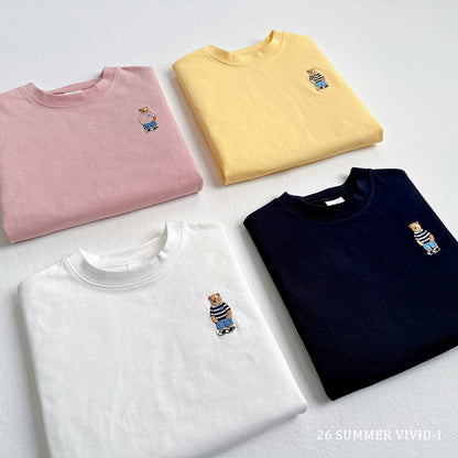 【PREORDER受付終了、ご希望はお問い合わせください。】63.Bear Embroidery ShortSleeve Tee