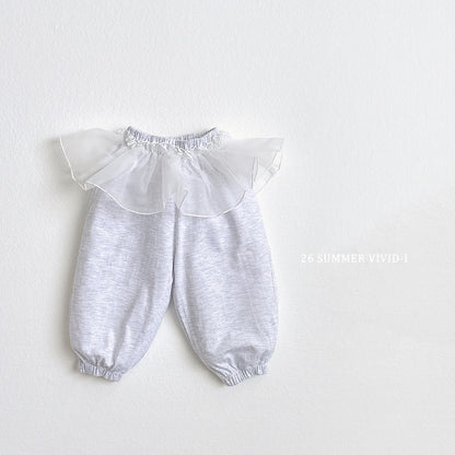 【PREORDER受付終了、ご希望はお問い合わせください。】32.Summer Frill Chiffon Jogger Pants