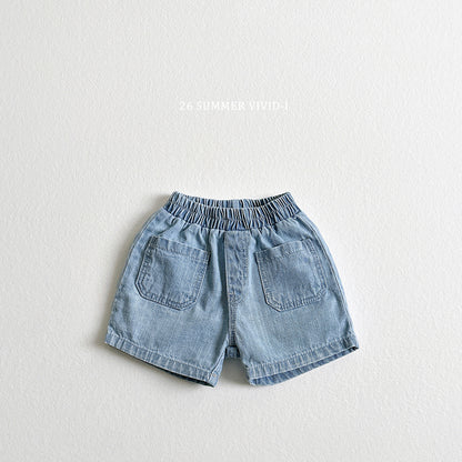 【PREORDER受付終了、ご希望はお問い合わせください。】11.Slub Pocket Denim Shorts