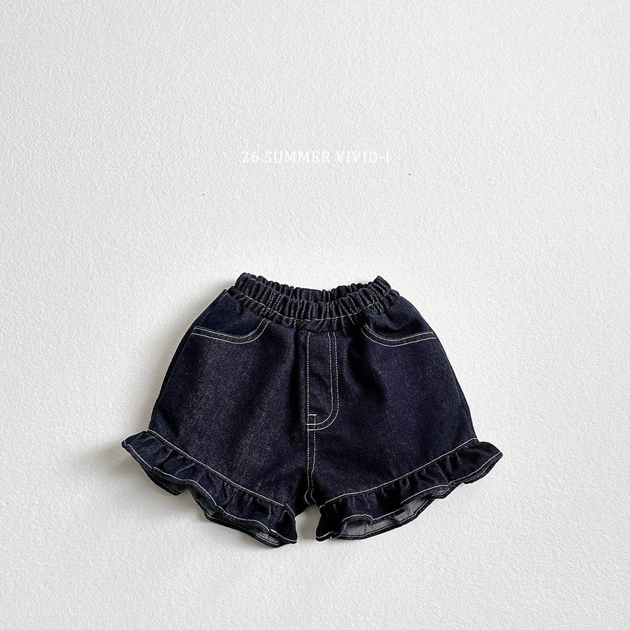 【PREORDER受付終了、ご希望はお問い合わせください。】12.Frill NonFade Denim Shorts
