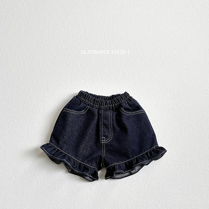 【PREORDER受付終了、ご希望はお問い合わせください。】12.Frill NonFade Denim Shorts