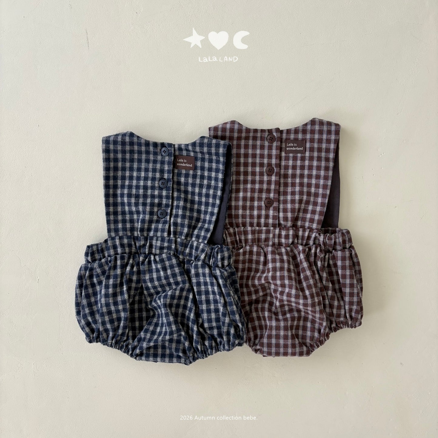 【PRE-ODER〆8.9(sun)】12.Check Romper | lalaland