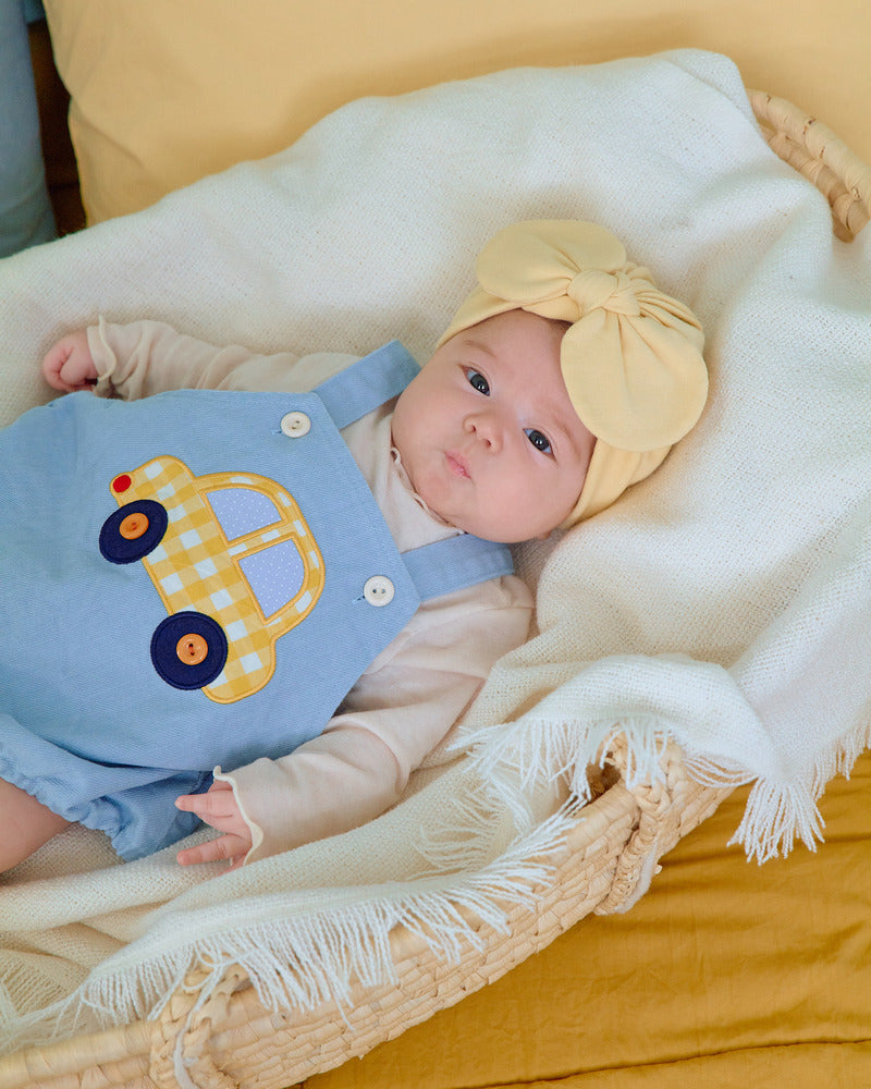 【PRE-ODER〆8.9(sun)】47.(Bebe) Vroom Vroom Denim Romper | oottbebe