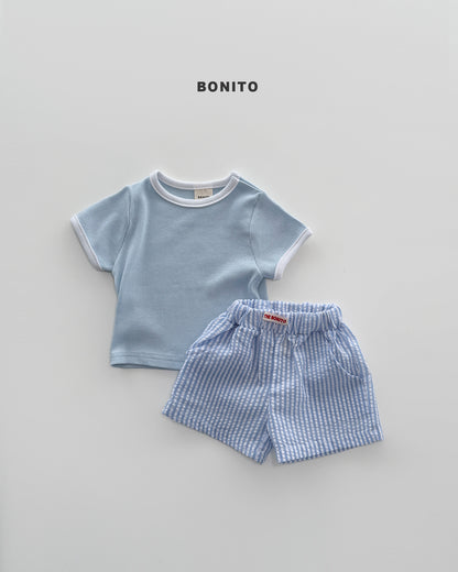 【期間限定 PRE-ODER】7.Bébé Vertical Stripe Shorts Set