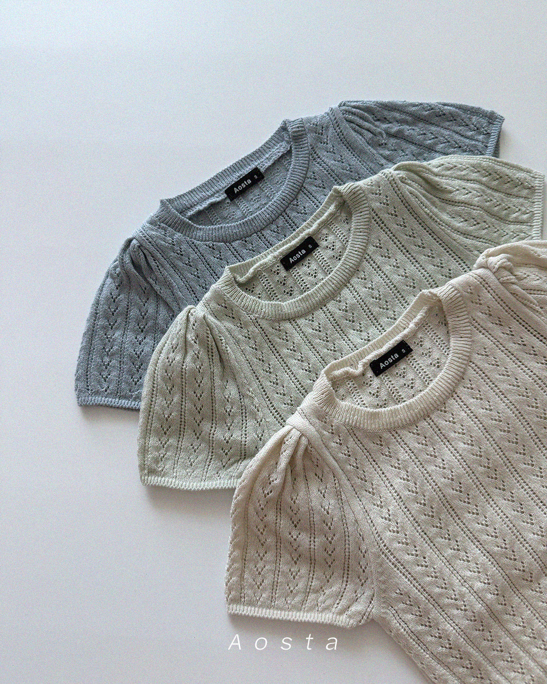 【PREORDER受付終了、ご希望はお問い合わせください。】21.Knit Eyelet T