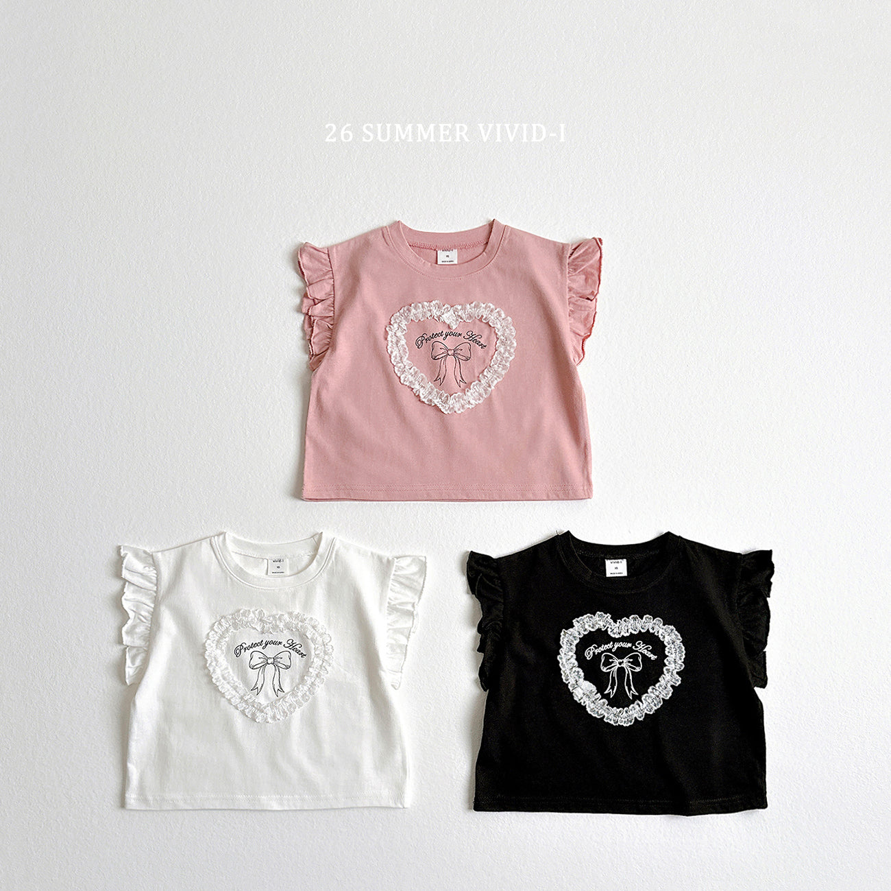 【PREORDER受付終了、ご希望はお問い合わせください。】80.Lace Heart Frill Tee