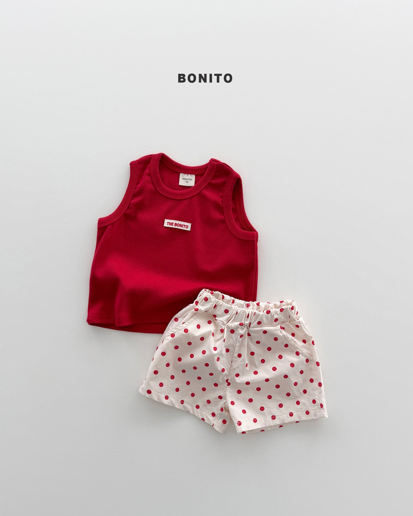 【期間限定 PRE-ODER】4.Bébé Sleeveless Dot Pants Set