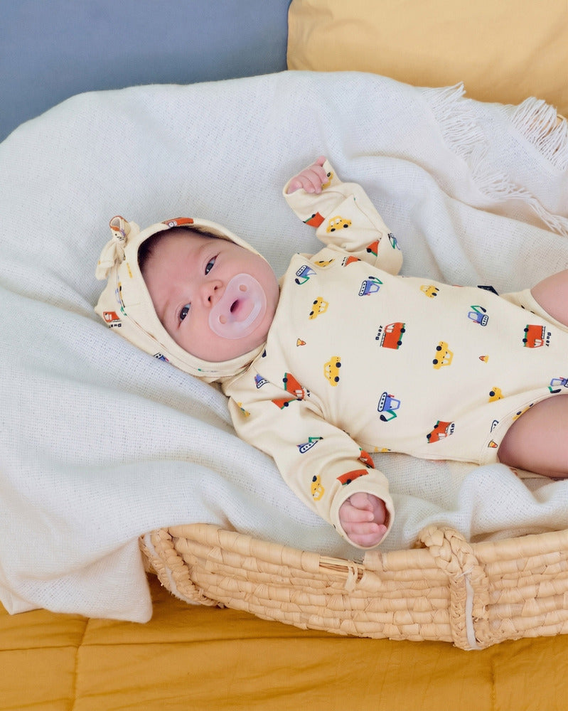 【PRE-ODER〆8.9(sun)】36.(Bebe) Car Romper + Bonnet Set | oottbebe