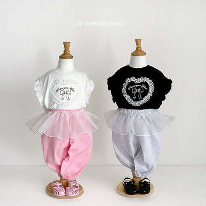 【PREORDER受付終了、ご希望はお問い合わせください。】80.Lace Heart Frill Tee