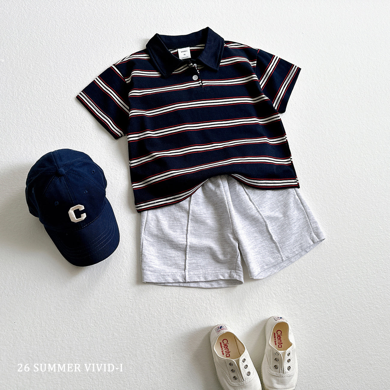 【PREORDER受付終了、ご希望はお問い合わせください。】64.Multi Collar Stripe ShortSleeve Top