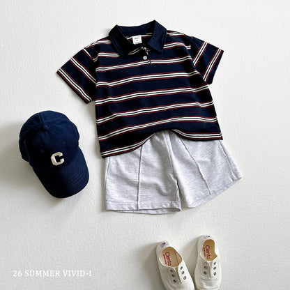 【PREORDER受付終了、ご希望はお問い合わせください。】64.Multi Collar Stripe ShortSleeve Top