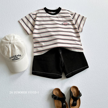 【PREORDER受付終了、ご希望はお問い合わせください。】69.Diamond Logo Stripe Tee