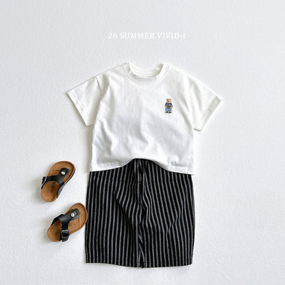 【PREORDER受付終了、ご希望はお問い合わせください。】5.9分丈 Stripe Linen Pants