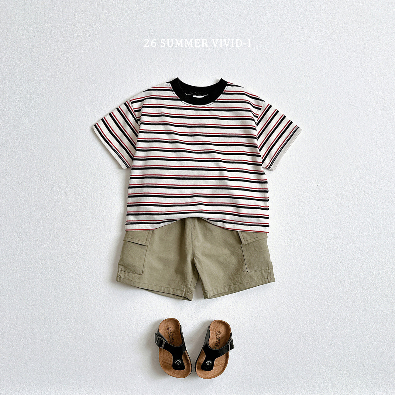 【PREORDER受付終了、ご希望はお問い合わせください。】62.Heart Smile Stripe Tee