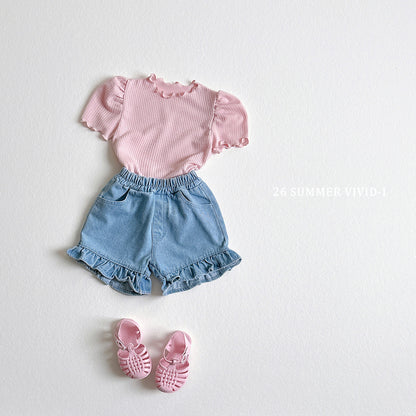 【PREORDER受付終了、ご希望はお問い合わせください。】78.Shirring Puff Flare Tee