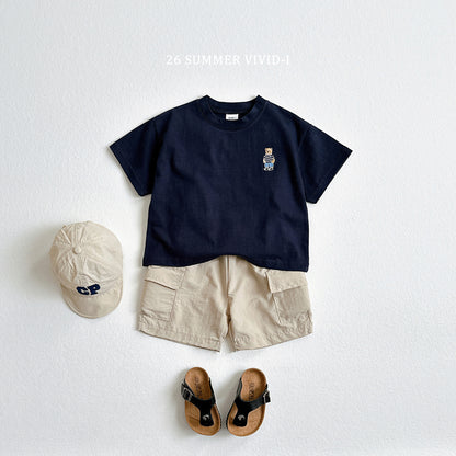 【PREORDER受付終了、ご希望はお問い合わせください。】63.Bear Embroidery ShortSleeve Tee