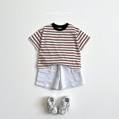 【PREORDER受付終了、ご希望はお問い合わせください。】62.Heart Smile Stripe Tee