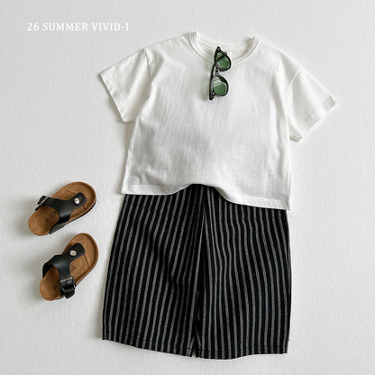 【PREORDER受付終了、ご希望はお問い合わせください。】5.9分丈 Stripe Linen Pants