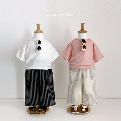 【PREORDER受付終了、ご希望はお問い合わせください。】5.9分丈 Stripe Linen Pants