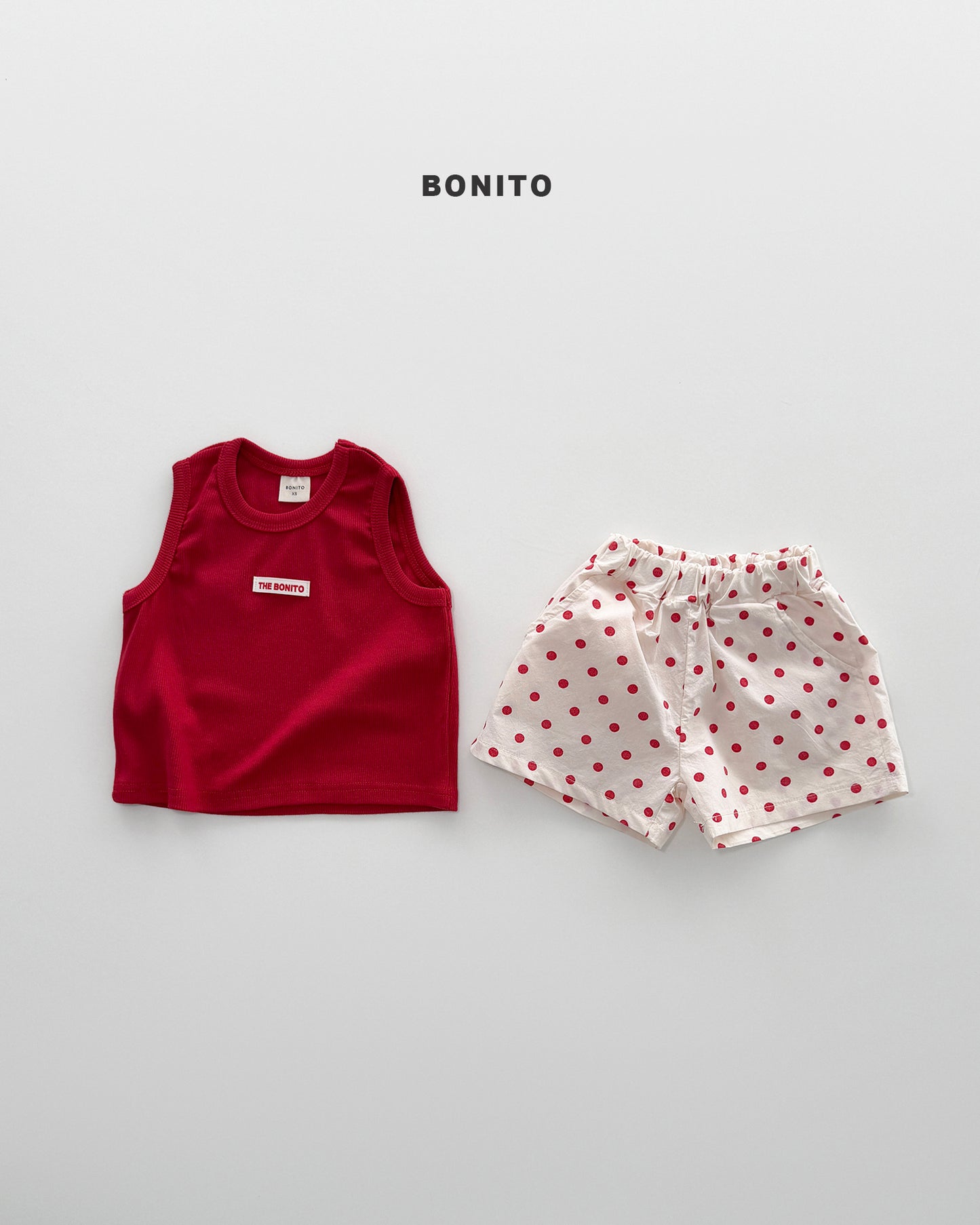 【期間限定 PRE-ODER】4.Bébé Sleeveless Dot Pants Set