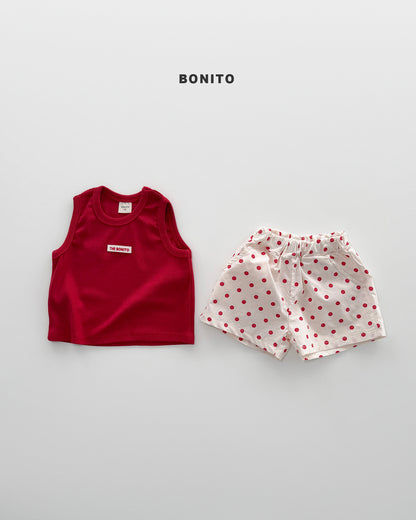 【期間限定 PRE-ODER】4.Bébé Sleeveless Dot Pants Set