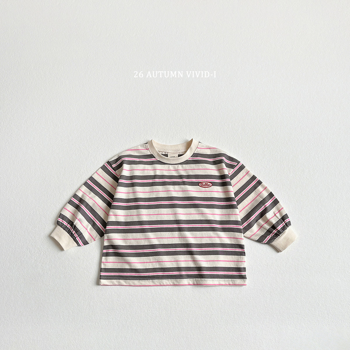【秋のPRE-ODER 5%OFF】44.Butter Stripe Tee