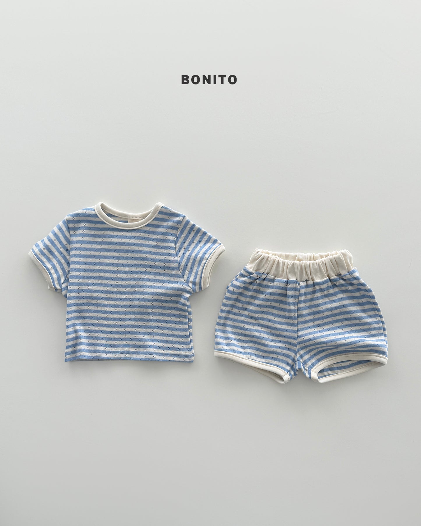 【期間限定 PRE-ODER】8.Bébé Eyelet Song Song Stripe Set
