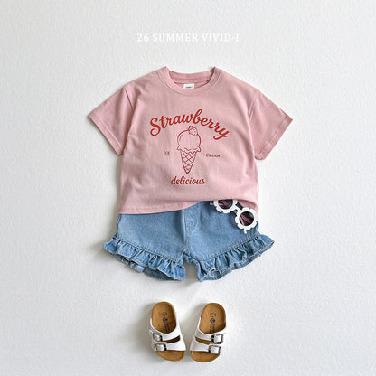 【PREORDER受付終了、ご希望はお問い合わせください。】12.Frill NonFade Denim Shorts