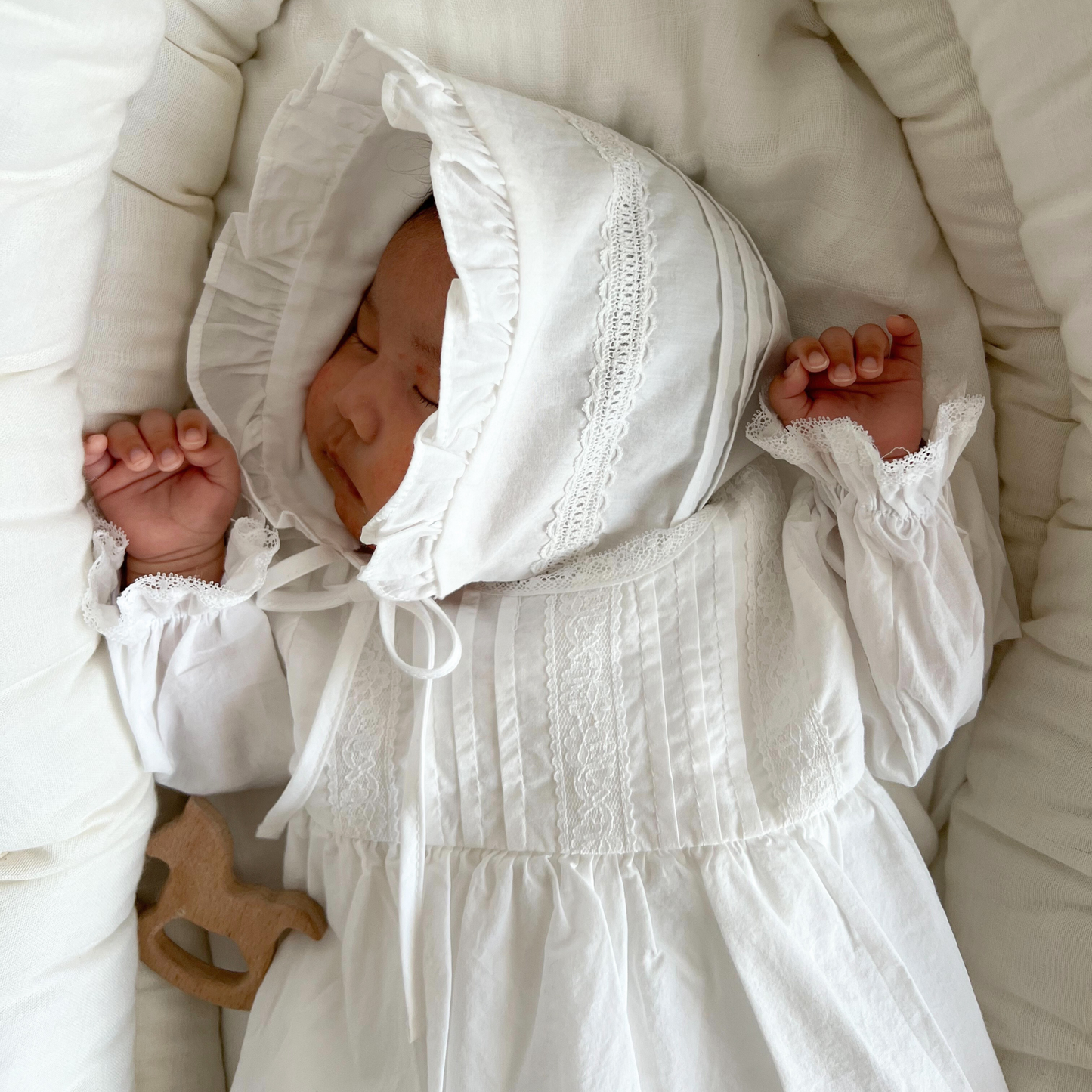 ｟送料無料｠退院着から1歳頃まで / petit baby dress + bonnet
