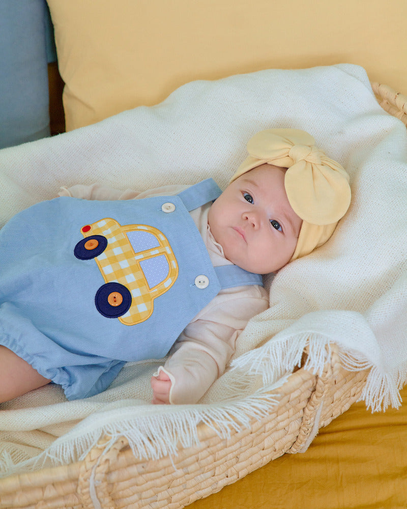 【PRE-ODER〆8.9(sun)】47.(Bebe) Vroom Vroom Denim Romper | oottbebe