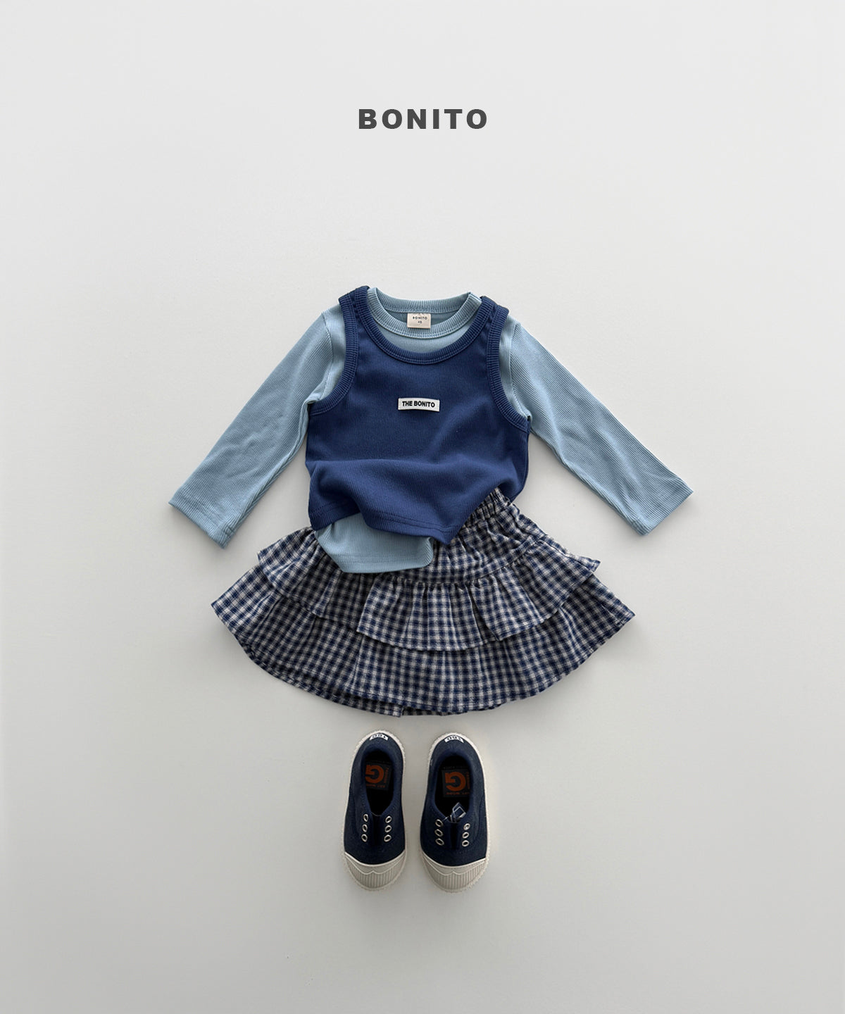 62.Check Tiered Skirt