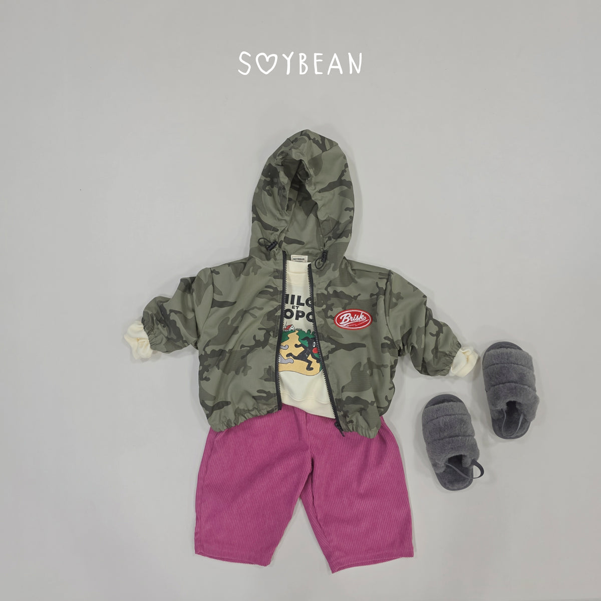 【秋のPRE-ODER 5%OFF】80.Camo Hooded Windbreaker (7 Sizes)
