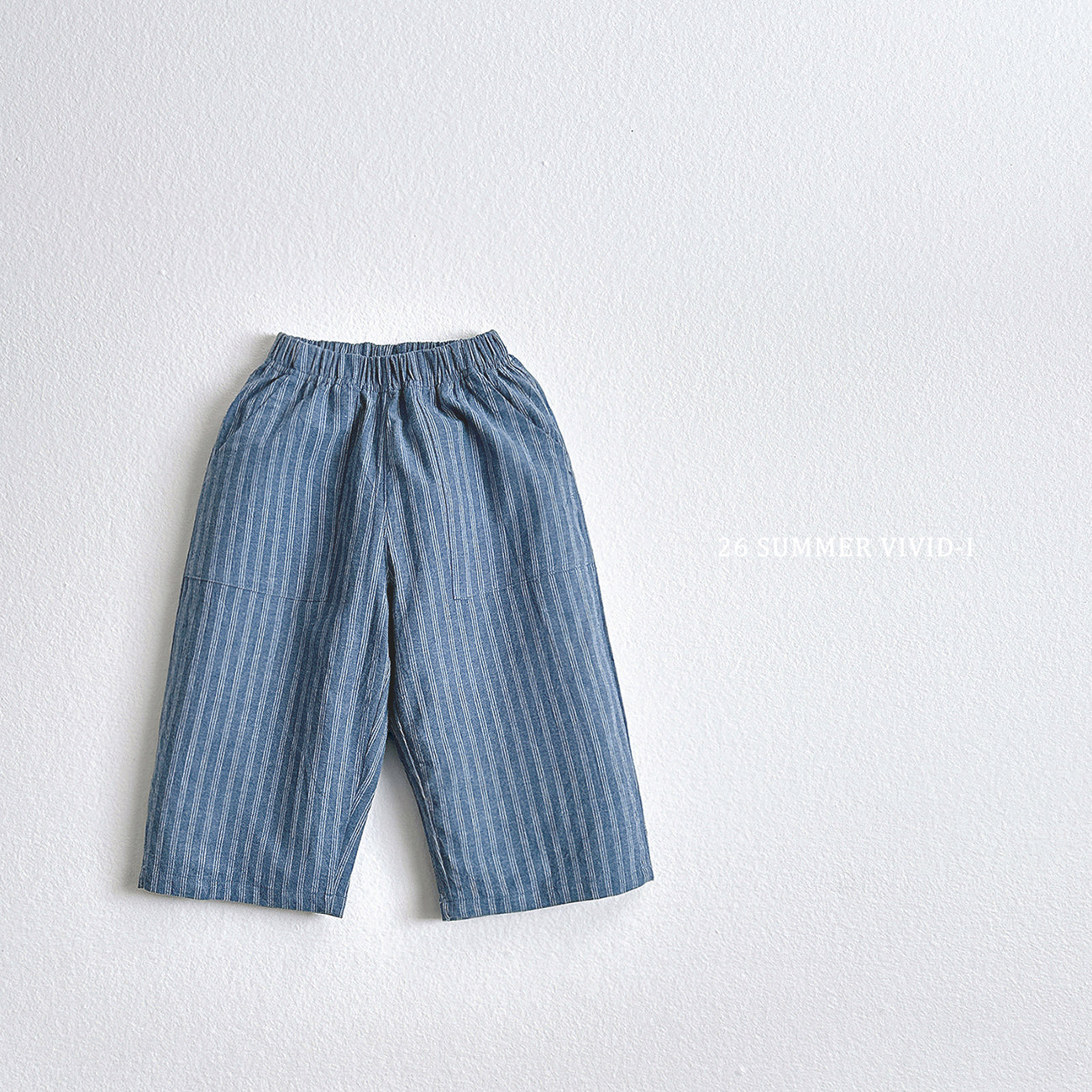 【PREORDER受付終了、ご希望はお問い合わせください。】5.9分丈 Stripe Linen Pants