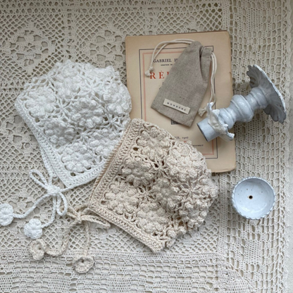｟送料無料｠【即納】Handmade knit bonnet