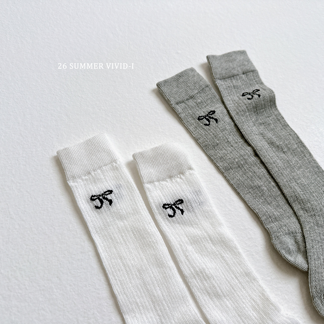 【PREORDER受付終了、ご希望はお問い合わせください。】121.Ribbon Embroidery Knee Socks