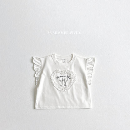 【PREORDER受付終了、ご希望はお問い合わせください。】80.Lace Heart Frill Tee
