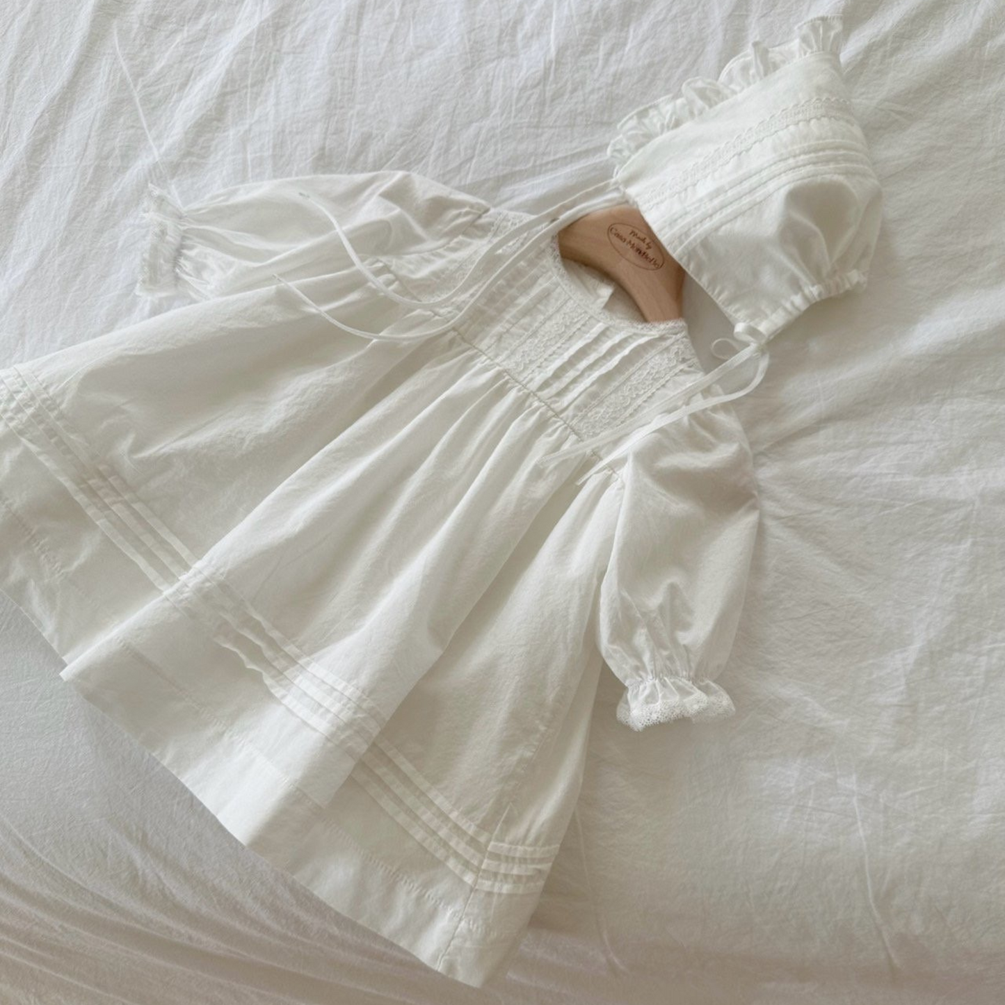 ｟送料無料｠退院着から1歳頃まで / petit baby dress + bonnet