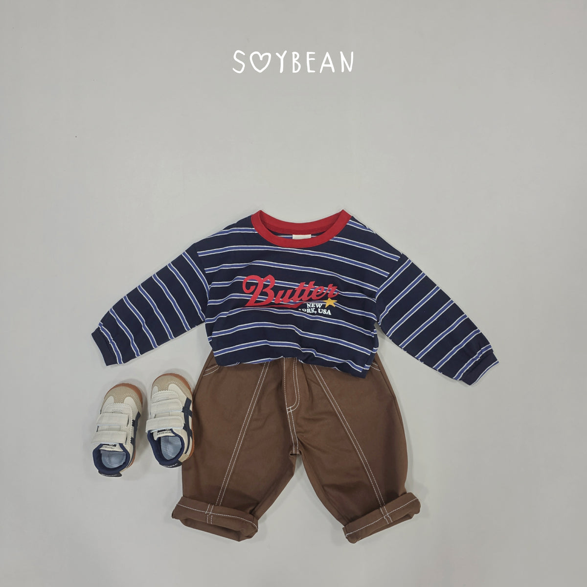 【秋のPRE-ODER 5%OFF】18.Butter Stripe Tee (7 Sizes)
