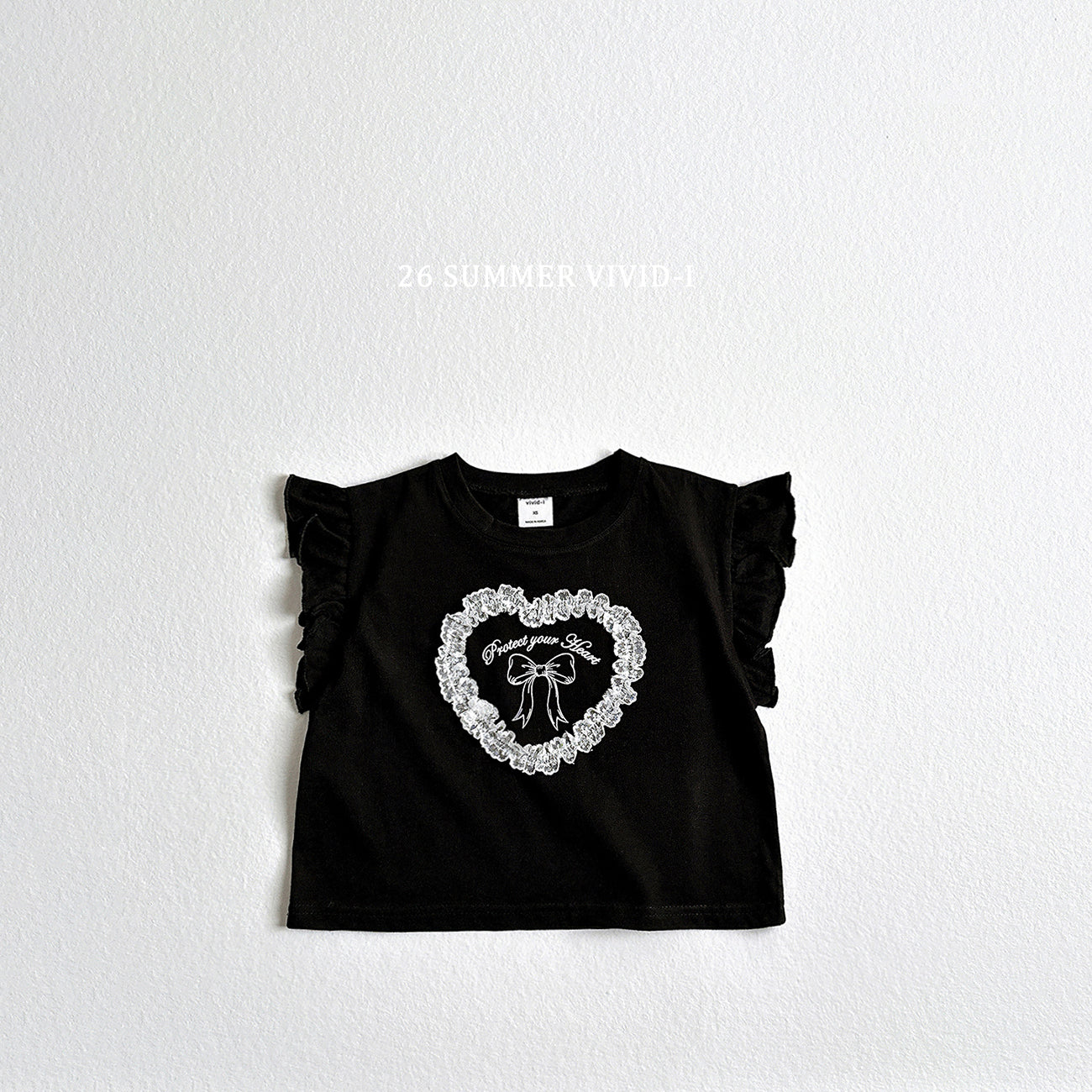 【PREORDER受付終了、ご希望はお問い合わせください。】80.Lace Heart Frill Tee