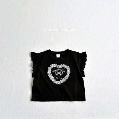 【PREORDER受付終了、ご希望はお問い合わせください。】80.Lace Heart Frill Tee