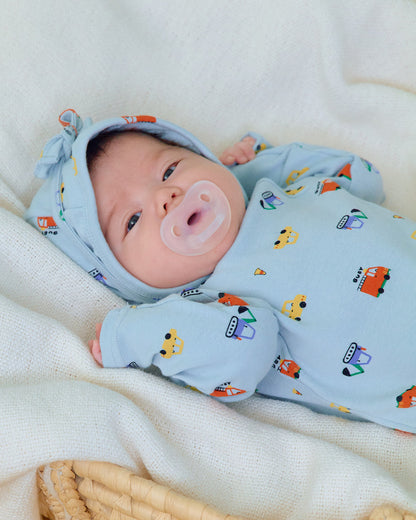 【秋のPRE-ODER 5%OFF】36.(Bebe) Car Romper + Bonnet Set | oottbebe