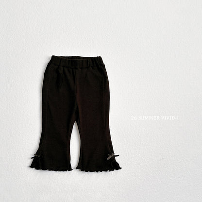 【PREORDER受付終了、ご希望はお問い合わせください。】27.Ribbon Slit Flare 7分丈 Pants